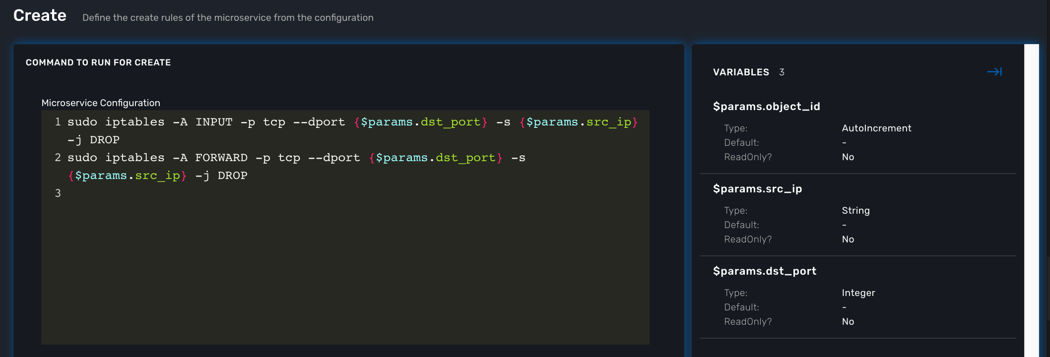 simple firewall ms create func